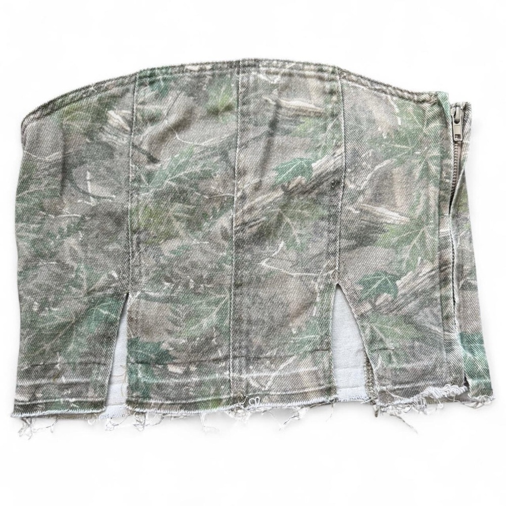 PacSun Green Camo Strapless Top